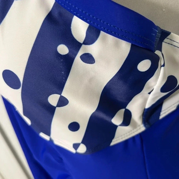 Rotita, 12, Royal blue/white tankini, with side slits and tie, adjustable straps - Picture 9 of 10